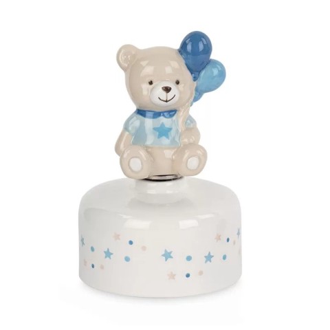 CARILLON ORSETTO PALLONCINO AZZURRO H12.5 CON SCATOLA